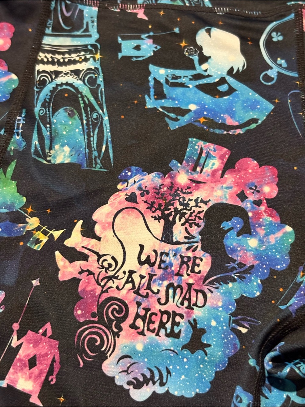 Constantly Varied Gear Women's Black Multicolor Alice-Inspired Athletic Shorts - Picture 2 of 3